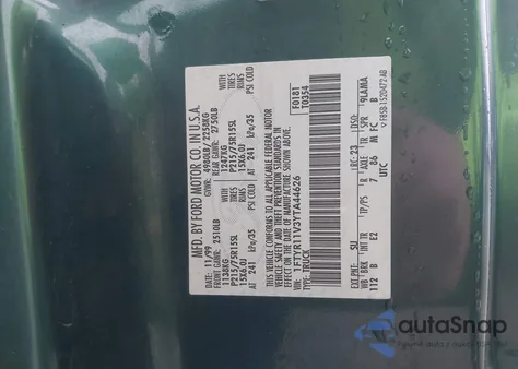 2000 Ford Ranger Xl/Xlt z USA, uszkodzony, nr VIN 1FTYR11V3YTA44626